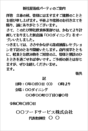 雛形3 ： はがき・横書き（店舗・事業向け）